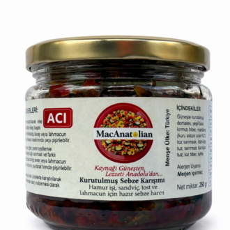 MACANATOLİAN Kurutulmuş Karışık Sebze Harcı / Pişmiş - Kullanıma Hazır (Acılı) 250 gr.