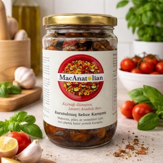 MACANATOLİAN Patlıcanlı Kurutulmuş Sebze Karışımı / Pişmiş - Kullanıma Hazır 450 gr.