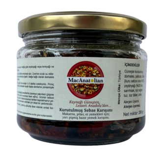 MACANATOLİAN Patlıcanlı Kurutulmuş Sebze Karışımı / Pişmiş - Kullanıma Hazır 200 gr.