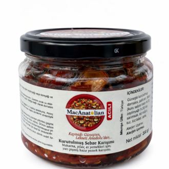 Patlıcanlı Kurutulmuş Sebze Karışımı / Pişmiş - Kullanıma Hazır (Acılı) 200 gr.