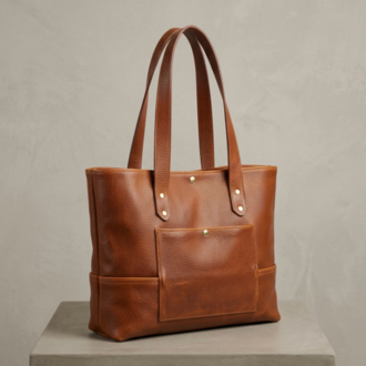 Macell Atelier | El Yapımı Hakiki Deri Tote Çanta - Kahve