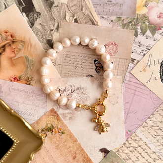 ‘Victorian Bee’ Arı Figürlü Vintage İnci Bileklik