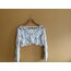 Yaprak Desenli Crop Bluz