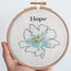 "Hope" Yazılı Çiçekli İşleme