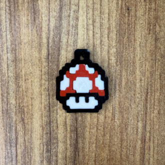 8-Bit Retro Mantar Anahtarlık – Super Mario Tarzı 3D Baskı Piksel Tasarım