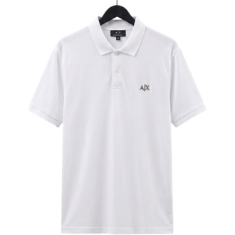 Armani Exchange Metallic Logo Premium Polo Shirt / Off-White
