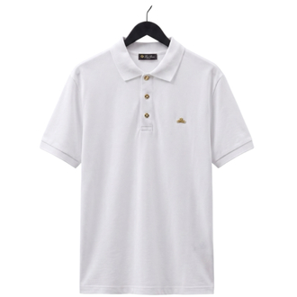 Loro Piana Gold Crest Premium Polo Shirt / Off-White