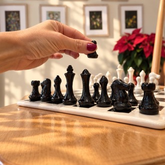 El Yapımı Stoneware Satranç Takımı
