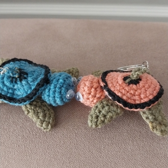 Amigurumi kaplumbağa anahtarlık