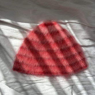 Striped Mohair Beanie