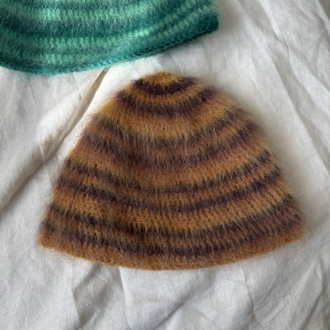 Striped Mohair Beanie