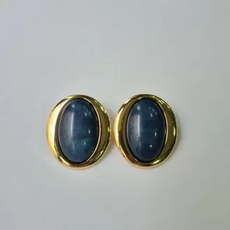 OVAL LACİVERT KÜPE
