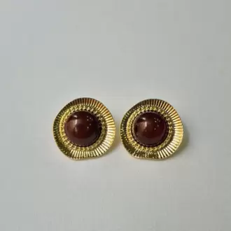 KAHVERENGİ OVAL VINTAGE KÜPE