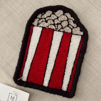 Punch Bardak Altlığı, Çift Taraflı, Popcorn Desenli Özel Formlu, Çok Renkli