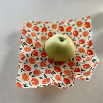 Balmumu Gıda Saklama Kumaşı, 3'lü Set, Portakal Desenli