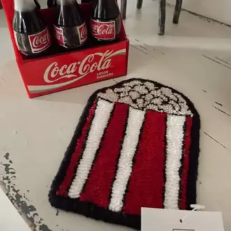 Punch Bardak Altlığı, Çift Taraflı, Popcorn Desenli Özel Formlu, Çok Renkli