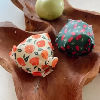 Balmumu Gıda Saklama Kumaşı, Tekrar Kullanılabilen Saklama Bezi, 2'li Set, 25x25, Karışık
