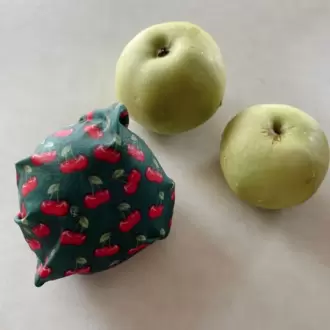 Balmumu Gıda Saklama Kumaşı, Tekrar Kullanılabilen Saklama Bezi, 3'lü Set, 20x20, Kiraz