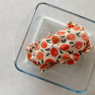 Balmumu Gıda Saklama Kumaşı, 3'lü Set, Portakal Desenli