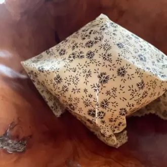 Balmumu Gıda Saklama Kumaşı, Tekrar Kullanılabilen Saklama Bezi, 2'li Set, Çiçek, 25x25