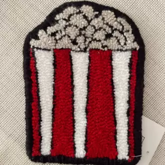 Punch Bardak Altlığı, Çift Taraflı, Popcorn Desenli Özel Formlu, Çok Renkli