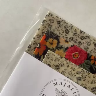 Balmumu Gıda Saklama Kumaşı, Tekrar Kullanılabilen Saklama Bezi, 3'lü Set, Karışık Desenli