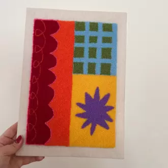 Punch Nakış İşlemeli, MDF Kapama, Kurdele Fiyonk Desenli Duvar Panosu, 25x35