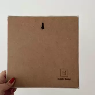 Punch Nakış İşlemeli, MDF Kapama, Kalp Surat Çiçekli Desenli Duvar Panosu, 25x25