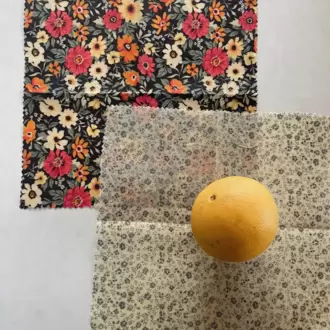 Balmumu Gıda Saklama Kumaşı, Tekrar Kullanılabilen Saklama Bezi, 2'li Set, Karışık, 25x25