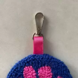  Punch Anahtarlık, Çift Taraflı, Pati Desenli, Punch İşlemeli, Aksesuar / Charm, Lacivert