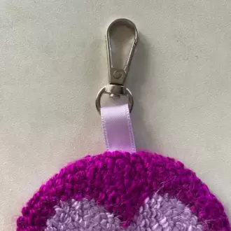 Punch Anahtarlık, Çift Taraflı, Kalp Desenli, Aksesuar / Charm, Mor