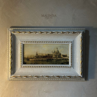 Venedik 1800’ler Beyaz Gold Vintage Tablo