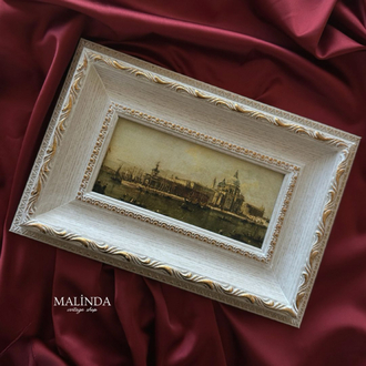 Venedik 1800’ler Beyaz Gold Vintage Tablo