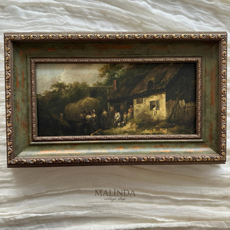 The Bell Inn- Yeşil Kalın Vintage Tablo