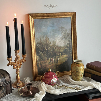 Çiçekli Bahçe 1887 Vintage Tablo