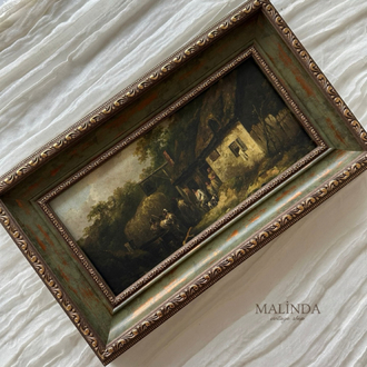 The Bell Inn- Yeşil Kalın Vintage Tablo