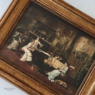 Müzik Odası (1878) Vintage Çerçeveli Tablo