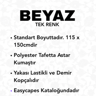 Baskısız Beyaz Penuar berber önlüğü