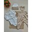 Sütlü Kahve 4 Parça Hastane Çıkışı Set (Body, Pantolon, Bere ve Eldiven)