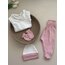 Gül Kurusu 4 Parça Hastane Çıkışı Set (Body, Pantolon, Bere ve Eldiven)