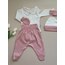 Gül Kurusu 4 Parça Hastane Çıkışı Set (Body, Pantolon, Bere ve Eldiven)