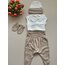 Sütlü Kahve 4 Parça Hastane Çıkışı Set (Body, Pantolon, Bere ve Eldiven)