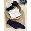 Lacivert 4 Parça Hastane Çıkışı Set (Body, Pantolon, Bere ve Eldiven)