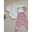 Gül Kurusu 4 Parça Hastane Çıkışı Set (Body, Pantolon, Bere ve Eldiven)