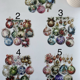 Yılbaşı Ağacı Süsleri Sticker Seti 