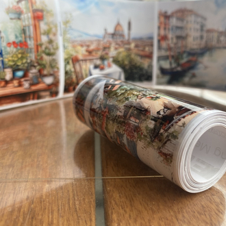 Manzara Temalı Kuşe Rulo Sticker 