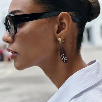 Zara model taşlı küpe 