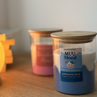 Muu Mood – Pastel Dalga Desenli Aromatik Mum 