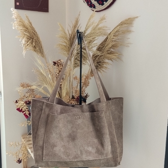Süet Tote Çanta 