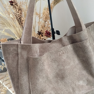 Süet Tote Çanta 